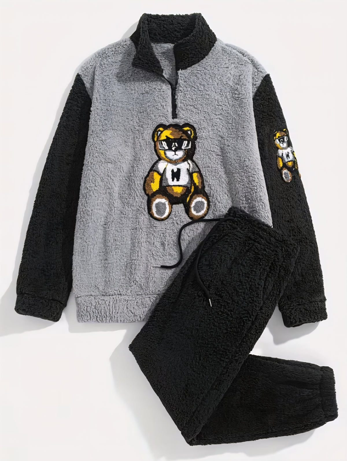 Sherpa™ Sweater & Pants Set – Grey Teddy Bear