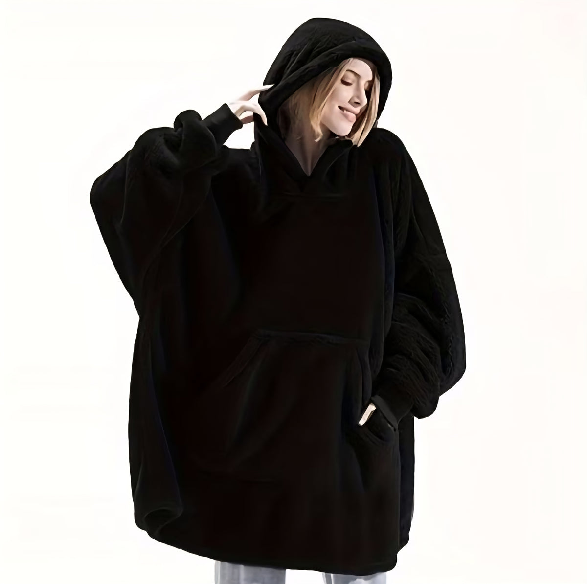 Sherpa™ Oversized Hoodie — Black