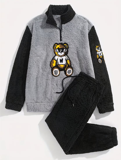 Sherpa™ Sweater & Pants Set – Grey Teddy Bear