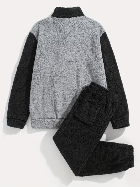 Sherpa™ Sweater & Pants Set – Grey Teddy Bear