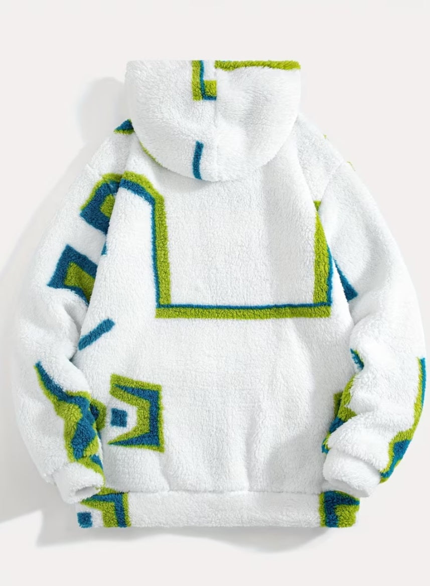 Sherpa™ Geo white hoodie