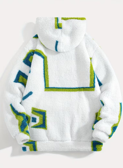 Sherpa™ Geo white hoodie