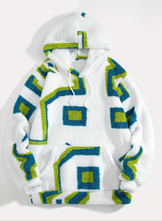 Sherpa™ Geo white hoodie